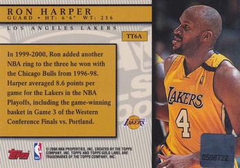 2000-01 Topps Gold Label - Game Jerseys #TT6A Ron Harper Back
