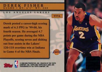 2000-01 Topps Gold Label - Game Jerseys #TT7A Derek Fisher Back