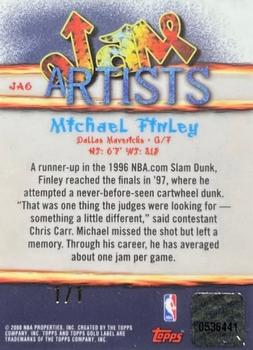 2000-01 Topps Gold Label - Jam Artists One to One #JA6 Michael Finley Back