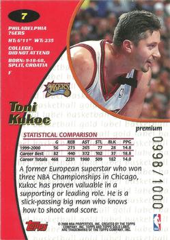 2000-01 Topps Gold Label - Premium #7 Toni Kukoc Back