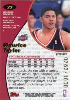 2000-01 Topps Gold Label - Premium #23 Maurice Taylor Back
