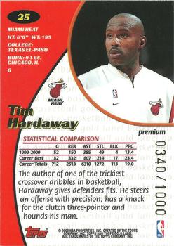 2000-01 Topps Gold Label - Premium #25 Tim Hardaway Back