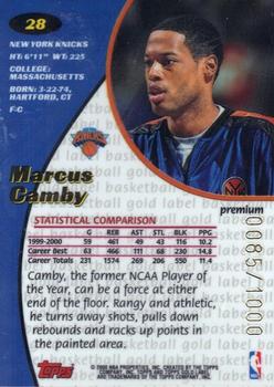 2000-01 Topps Gold Label - Premium #28 Marcus Camby Back
