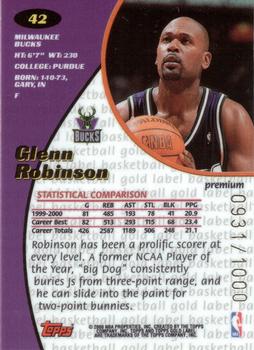 2000-01 Topps Gold Label - Premium #42 Glenn Robinson Back