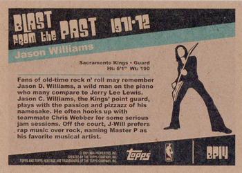 2000-01 Topps Heritage - Blast from the Past #BP14 Jason Williams Back