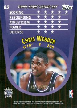 2000-01 Topps Stars - Parallel #83 Chris Webber Back