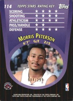 2000-01 Topps Stars - Parallel #114 Morris Peterson Back