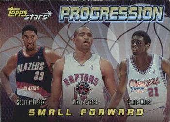 2000-01 Topps Stars - Progression #P3 Scottie Pippen / Vince Carter / Darius Miles Front