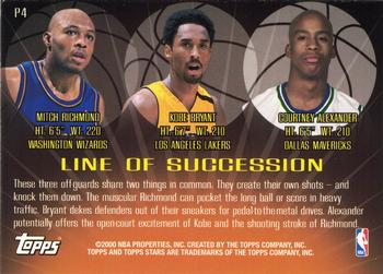 2000-01 Topps Stars - Progression #P4 Mitch Richmond / Kobe Bryant / Courtney Alexander Back