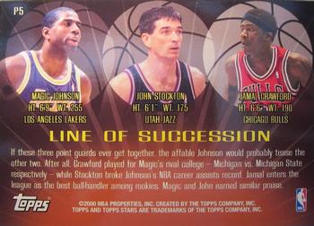2000-01 Topps Stars - Progression #P5 Magic Johnson / John Stockton / Jamal Crawford Back