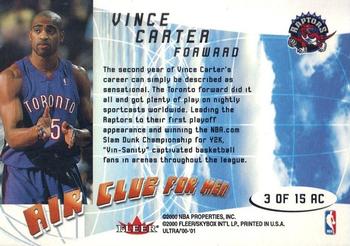 2000-01 Ultra - Air Club for Men #3 AC Vince Carter Back