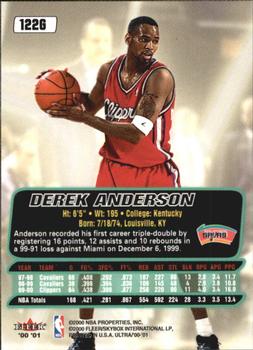 2000-01 Ultra - Gold Medallion #122G Derek Anderson Back