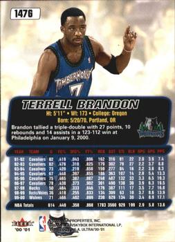 2000-01 Ultra - Gold Medallion #147G Terrell Brandon Back