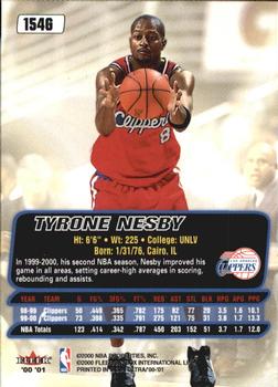 2000-01 Ultra - Gold Medallion #154G Tyrone Nesby Back