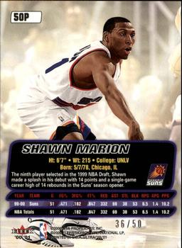 2000-01 Ultra - Platinum Medallion #50P Shawn Marion Back