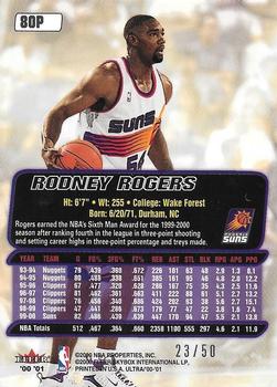2000-01 Ultra - Platinum Medallion #80P Rodney Rogers Back