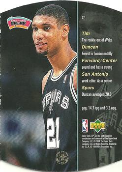 1997-98 SPx #37 Tim Duncan Back
