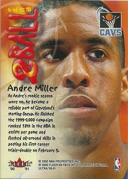 2000-01 Ultra - Two Ball #6 TB Andre Miller Back