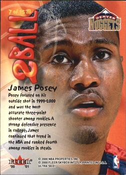2000-01 Ultra - Two Ball #7 TB James Posey Back