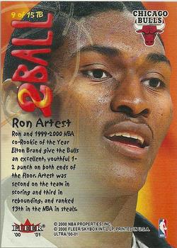 2000-01 Ultra - Two Ball #9 TB Ron Artest Back