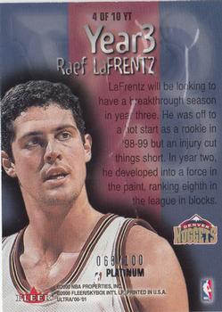 2000-01 Ultra - Year 3 Platinum #4 YT Raef LaFrentz Back