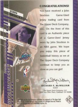 2000-01 Upper Deck - UD Game Jerseys (Series One) #ST-C John Stockton Back
