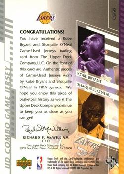 2000-01 Upper Deck - UD Combo Game Jerseys (Series One) #KB/SO Kobe Bryant / Shaquille O'Neal Back