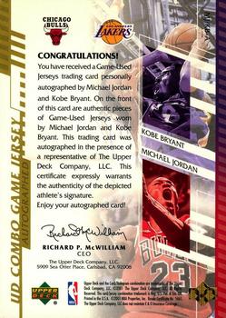 2000-01 Upper Deck - UD Combo Game Jerseys (Series Two) #MJ/KB-A Michael Jordan / Kobe Bryant Back