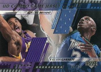 2000-01 Upper Deck - UD Combo Game Jerseys (Series Two) #KB/KG Kobe Bryant / Kevin Garnett Front