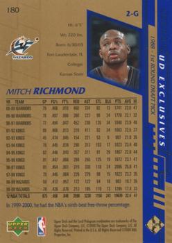 2000-01 Upper Deck - UD Exclusives Gold #180 Mitch Richmond Back