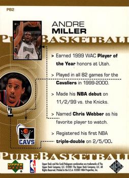 2000-01 Upper Deck - Pure Basketball #PB2 Andre Miller Back