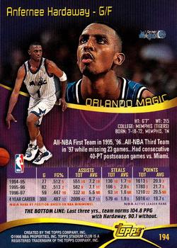 1997-98 Stadium Club #194 Anfernee Hardaway Back