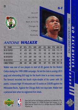2000-01 Upper Deck - UD Exclusives Silver #8 Antoine Walker Back