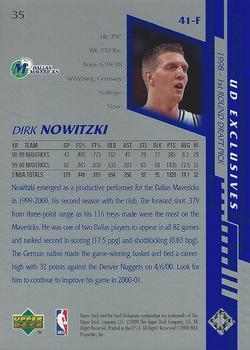 2000-01 Upper Deck - UD Exclusives Silver #35 Dirk Nowitzki Back