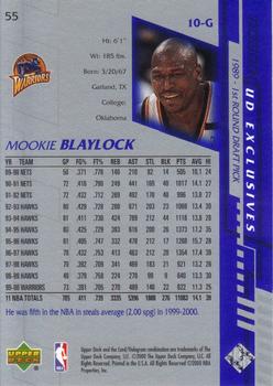 2000-01 Upper Deck - UD Exclusives Silver #55 Mookie Blaylock Back