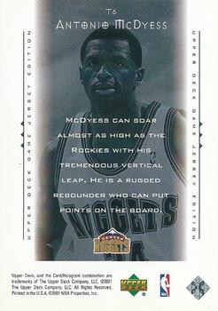 2000-01 Upper Deck - Touch the Sky #T6 Antonio McDyess Back
