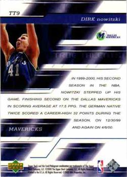 2000-01 Upper Deck - True Talents #TT9 Dirk Nowitzki Back
