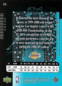 2000-01 Upper Deck - e-Cards (Series Two) #EC1 Kobe Bryant Back
