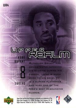 2000-01 Upper Deck Encore - Upper Realm #UR4 Kobe Bryant Back