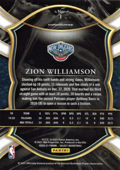 2020-21 Panini Select #1 Zion Williamson Back
