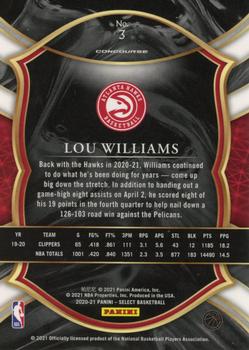 2020-21 Panini Select #3 Lou Williams Back