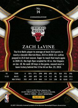 2020-21 Panini Select #14 Zach LaVine Back