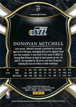 2020-21 Panini Select #27 Donovan Mitchell Back