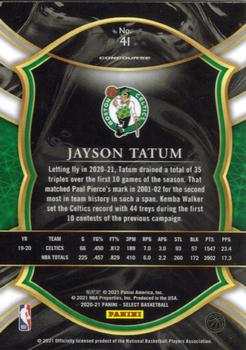 2020-21 Panini Select #41 Jayson Tatum Back