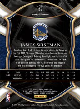 2020-21 Panini Select #62 James Wiseman Back