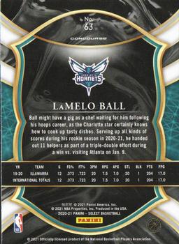 2020-21 Panini Select #63 LaMelo Ball Back