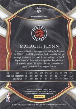 2020-21 Panini Select #89 Malachi Flynn Back