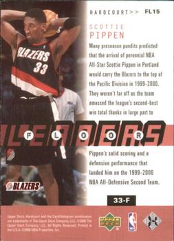 2000-01 Upper Deck Hardcourt - Floor Leaders #FL15 Scottie Pippen Back