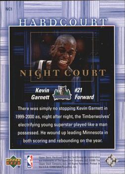 2000-01 Upper Deck Hardcourt - Night Court #NC1 Kevin Garnett Back