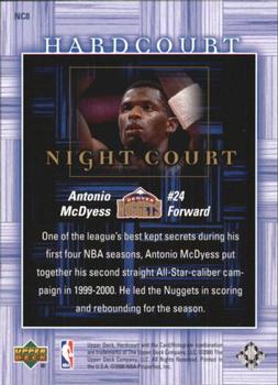 2000-01 Upper Deck Hardcourt - Night Court #NC8 Antonio McDyess Back